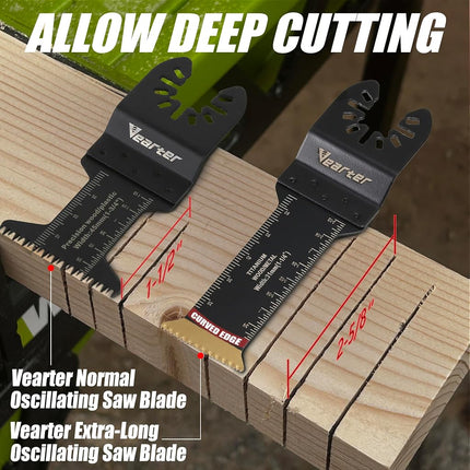 Vearter 4PCS Titanium Oscillating Saw Blades, 31mm Bi-Metal, Extra Long