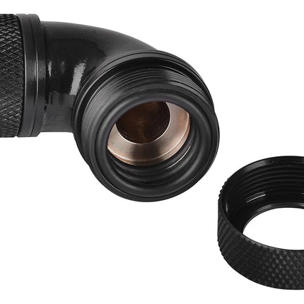 Thermaltake Pacific G1/4 PETG Tube 90-Degree Compression 16 mm OD Fitting - Black