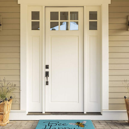 DII Natural Coir Doormat, Fun Greeting Mat, Bee Happy, 18x30