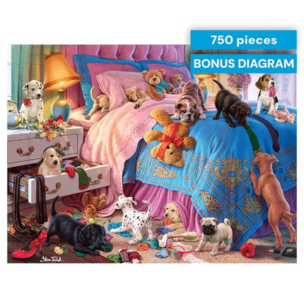 Buffalo Games - A Roomful of Naughty Puppies - 750 Piece Jigsaw Puzzle