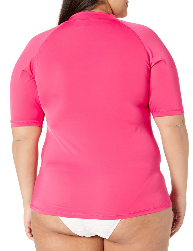 Kanu Surf womensPlus-Size UPF 50+ Active Rashguard & Workout Top Rash Guard Shirt - Red - 1X