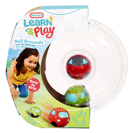 little tikes Learn & Play Roll Arounds - Off Roadin' 2-Pack - Durable Ball & Car Toy for Toddlers - Push & Roll with Ease, Easy to Grip - Encourages Imagination - For Kids Ages 18 Months+