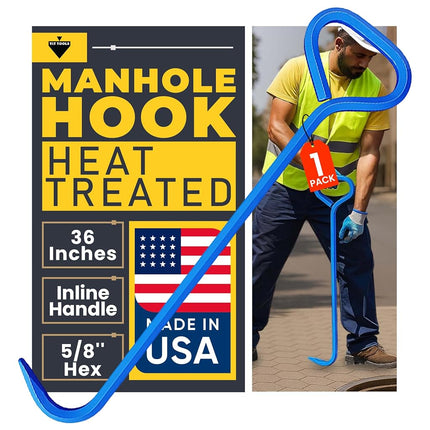 T&T Tools 36-Inch Manhole Cover Hook Tool - 5/8 In