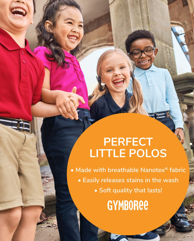 Gymboree Boys and Toddler Short Sleeve Polo Shirt, Cloudless, 7