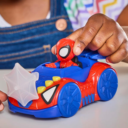Marvel Spidey and his Amazing Friends Action Figure and Toy Vehicle 3 Pack, 3 Poseable 3-Inch Figures, 3 Vehicles, 3 Accessories, Super Hero Toys, 3+, Red