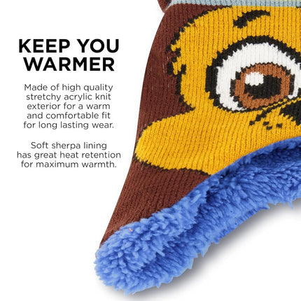 Conjunto de gorro y mitones de invierno Nickelodeon para niños, gorro para niños pequeños de La Patrulla Canina Chase Marshall para edades de 2 a 4 años, azul con forro polar, 2-4T