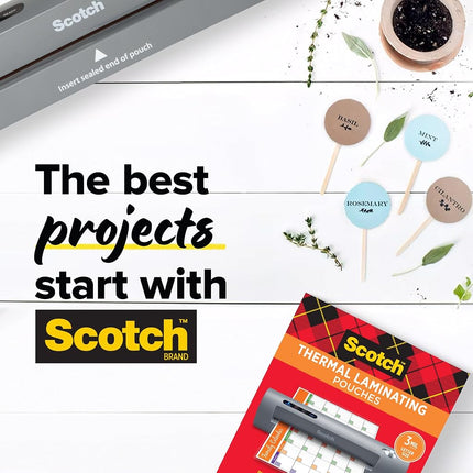 Scotch Rapid Thermal Laminator, Ready in 1 Minute, Never Jam Technology Automatically Prevents Misfed Items, 9 inch, Includes 2 Pouches (TL909X-EF)