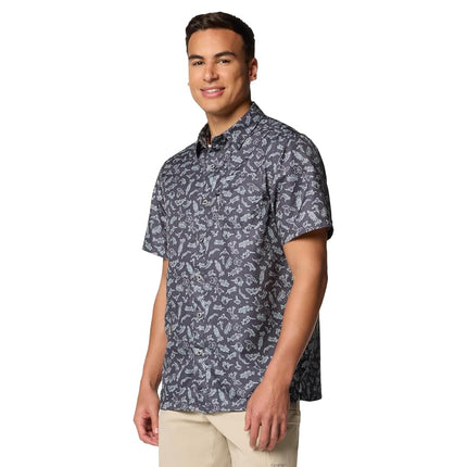 Columbia Men's PFG Super Slack Tide Camp Shirt, Shark Texas Time, 3X Tall