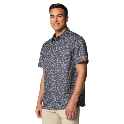 Columbia Men's PFG Super Slack Tide Camp Shirt, Shark Texas Time, 3X Tall