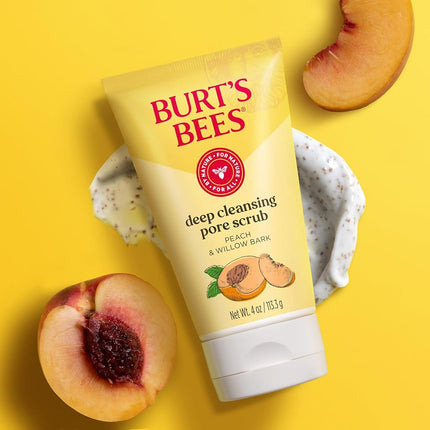 Burt's Bees - Deep Pore Scrub - Peach & Willowbark 120ml (Pack of 3)