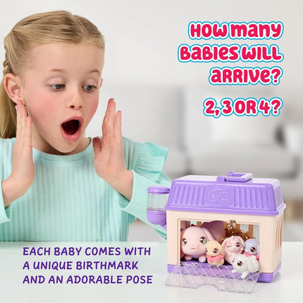 LLP Little Live Pets Mama Surprise Minis Bunny, Reveals 2-4 Babies