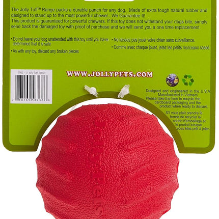 Jolly Pets Tuff Tosser Bouncing Ball Tog Toy/Treat Holder, 3 Inches, Red