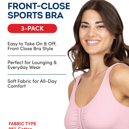 Fruit of the Loom Women's Opaque Sports Bra, Dancing Rosebuds/Purple/Grey, 46