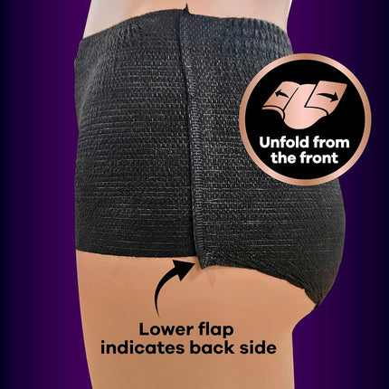 Ropa interior para incontinencia y posparto para mujer Always Discreet Boutique, protección máxima, talla grande, negra, 18 unidades
