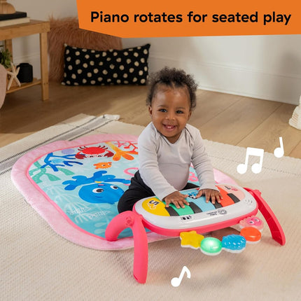 Baby Einstein Ocean Explorers 4-in-1 Play Gym & Tummy Time Mat, Baby Play Mat with Kick Piano, Music & Language Discovery, Sensory Toys, Lights & Sounds, for Newborns & Up, Pink (Jellyfish Jamboree)