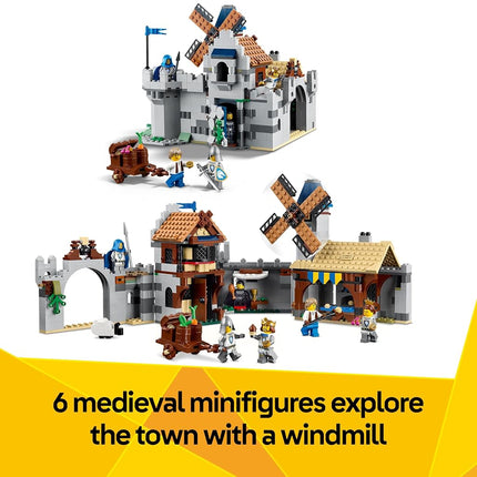 LEGO Creator 3in1 Medieval Horse Knight Castle Toy - Transforms into a Jousting Tournament Scene or a Town - incl. 6 Minifigures - Creative Gift for 9+ Year Old Boys & Girls - 31168