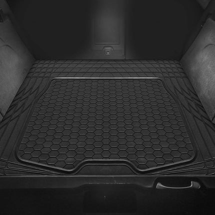 FH GROUP F16403BLACK ClimaProof™ for all weather protection Universal Fit Black Cargo Mats fits most Cars, SUVs, and Trucks (Semi Custom Trimmable Vinyl, 55” x 32)