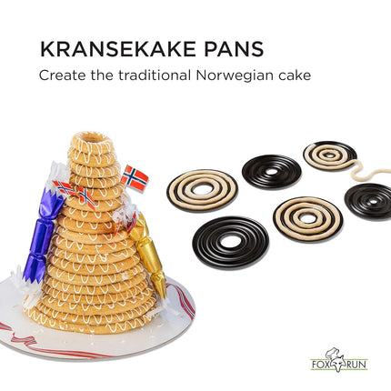 Fox Run Non-Stick Kransekake Mold, 1.75 x 8.75 x 8.75 inches, Black