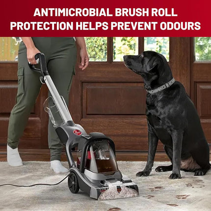 Hoover PowerDash Compact Carpet Cleaner, Powerful Pet Stain and Odour Remover, Upright Carpet Washer for Small Spaces, Hallways and Corridors, Lightweight, Quick Dry