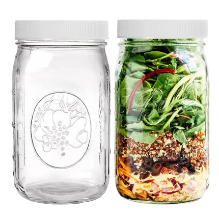 Wide Mouth Mason Jars 32 oz – 2 Pack Quart Size Ja