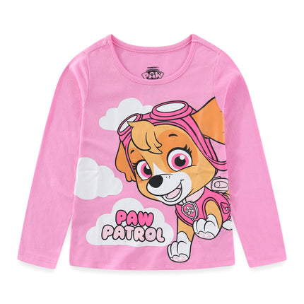 Nickelodeon Girl's 3-Pack Paw Patrol Long Sleeve Graphic Tee Shirt, Pink/Grey/Blue, 6