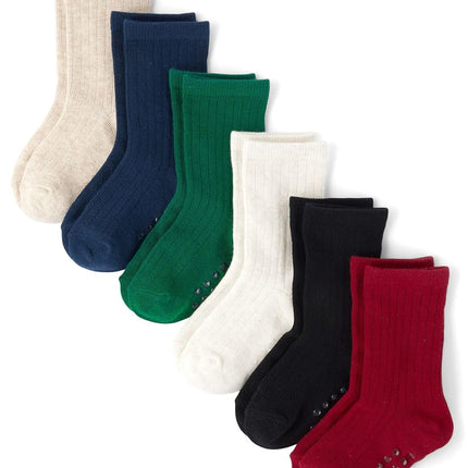 Gymboree Calcetines de tripulación para niños y bebés, paquete de 6 multicolores, 12-24 meses