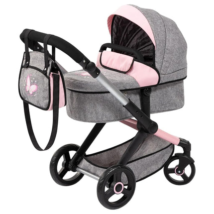 Bayer Baby Dolls Pram XEO, Convertible Doll Pushchair, 46cm Dolls