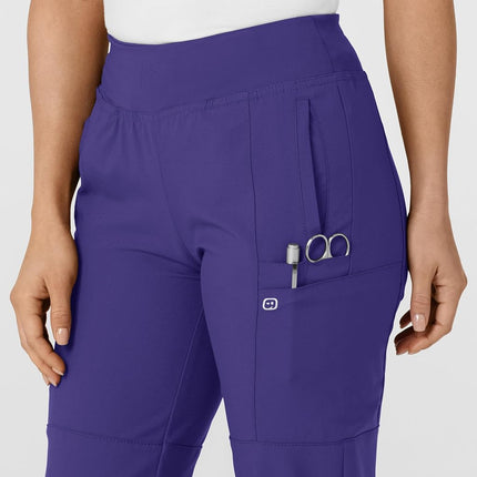WonderWink Women's Comfort Waist Cargo Jogger Pant, Grape, Large