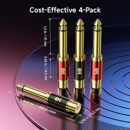 Cable Matters 4-Pack RCA to 1/4 Adapter (1/4 to RCA Adapter)