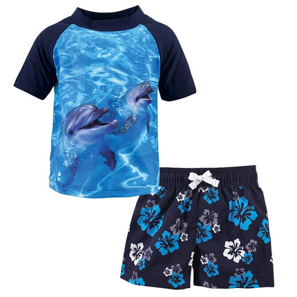 Conjunto de protección solar para bebé unisex Hudson Baby, niño delfín, 3-6 meses