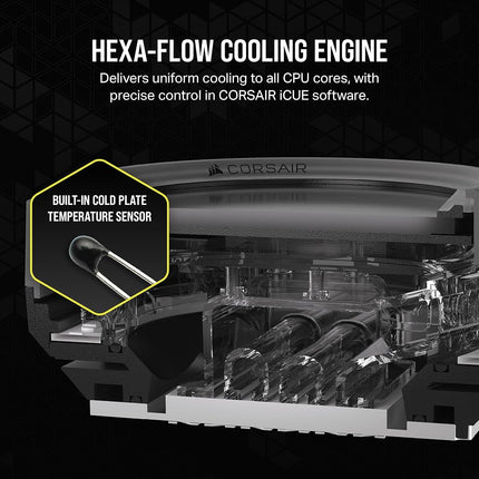 Corsair XC7 RGB ELITE LCD CPU Water Block - 480x480 IPS LCD Screen - 31 RGB LEDs - USB-C - Fits Intel® LGA 1700, AMD® AM5 and older - Stealth Grey