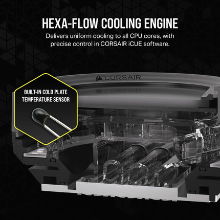 Corsair XC7 RGB ELITE LCD CPU Water Block - 480x480 IPS LCD Screen - 31 RGB LEDs - USB-C - Fits Intel® LGA 1700, AMD® AM5 and older - Stealth Grey