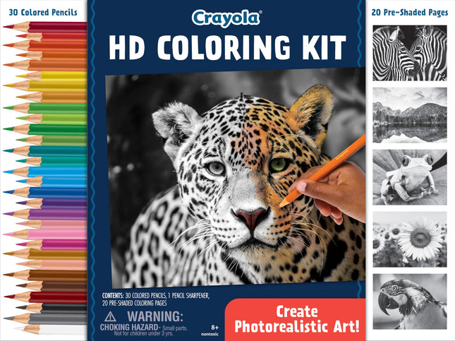Crayola HD Coloring Kit, 40 Colored Pencils & 20 P