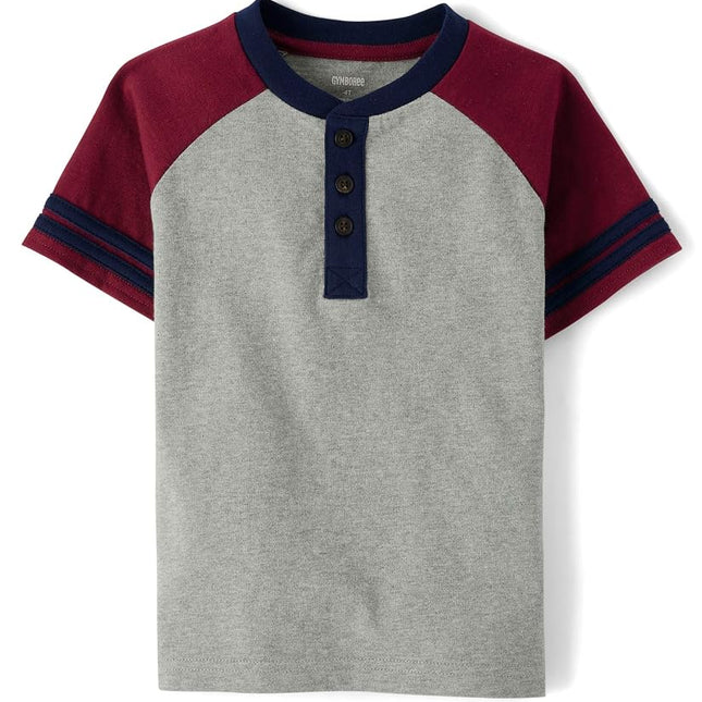 Gymboree,and Toddler Short Sleeve Henley T-Shirt,Maroon Smoke,3T, Maroon Smoke, 2T