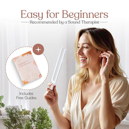 Tuning Forks for Healing Set, Including Four Frequency 128Hz, 136.1Hz, 174Hz, 528Hz Yoga and Meditation Accessories, Chakra Sound Therapy Instruments with Tuning Fork Activator and Vegan Leather Pouch