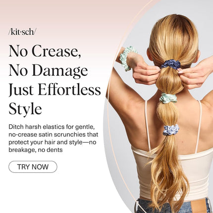 Kitsch Satin Scrunchies for Women 5pcs - Garden Bouquet