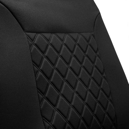 FH Group Front Set Neosupreme Car Seat Cover for Low Back Seats with Removable Headrest, Universal Fit, Airbag Compatible, Car Seat Cover for SUV, Solid Black