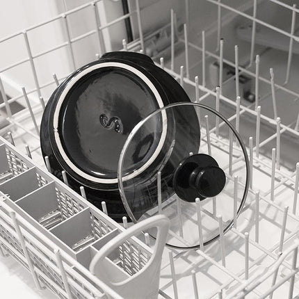 Mijoteuse ovale électrique Elite Gourmet MST-350B#, température réglable, pour entrées, sauces, ragoûts et trempettes, couvercle en verre et pot en céramique lavables au lave-vaisselle (3 pintes, noir)