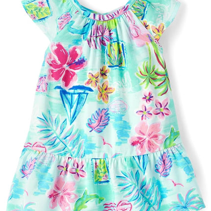 Robes habillées à manches courtes The Children's Place pour bébés filles et tout-petres, Tropical Cosmos, 0-3 mois