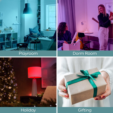GE LED+ Color Changing LED Light Bulbs with Remote, 9.5W, No App or Wi-Fi Required, A19 (1 Pack)