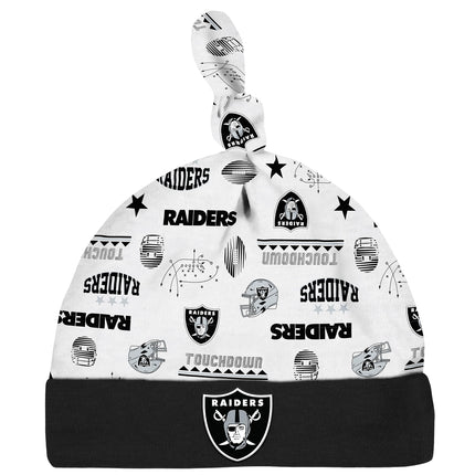 NFL 3 Piece Bodysuit, Sleep n Play and Cap Set, Boy Oakland Raiders Blue, 3-6M