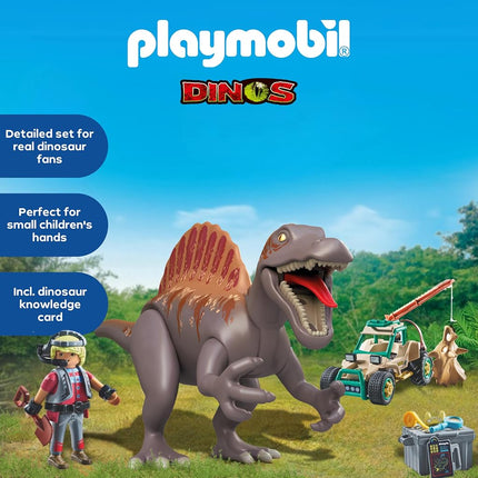 Playmobil | Dinos | Spinosaurus Attack on Dino Excavation | Dinosaur Playset | Action Toy | Adventure Toy for Kids Aged 4+ | 71820