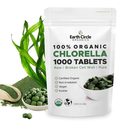 Earth Circle Foods Chlorella Tablets, 1000 Count