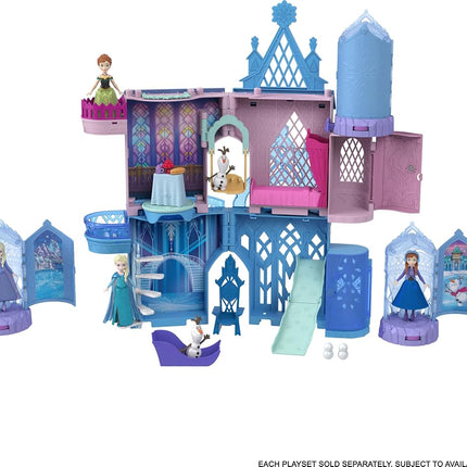 Mattel Disney Frozen Surprise Small Dolls & Mini Castle Playsets with Spinning Doll Reveal, Ice Castle Spin Surprise from Movies (Styles May Vary)