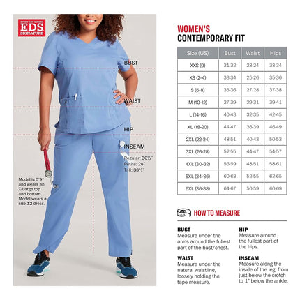 Dickies EDS Signature Scrubs for Women, Contemporary Fit V-Neck Womens Tops in Soft Brushed Poplin 85906, Wine, XXL Plus