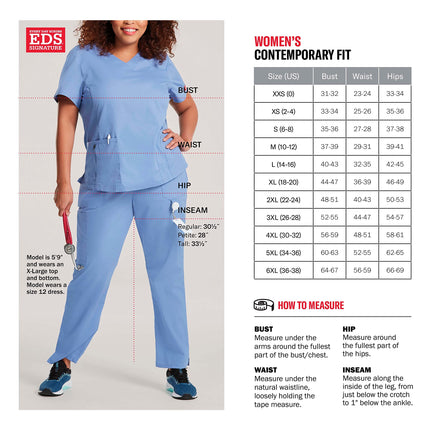 Dickies Women's EDS Signature Scrubs Jr. Fit V-Neck Top - Gray - XX-Large