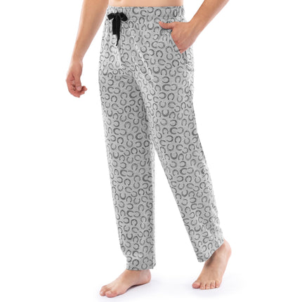 Wrangler Men's Printed Jersey Knit Pajama Sleep Pants, Grey/Horseshoe, 3XL