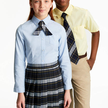 Falda plisada French Toast para niña, azul/dorado a cuadros, talla 20.5 Plus