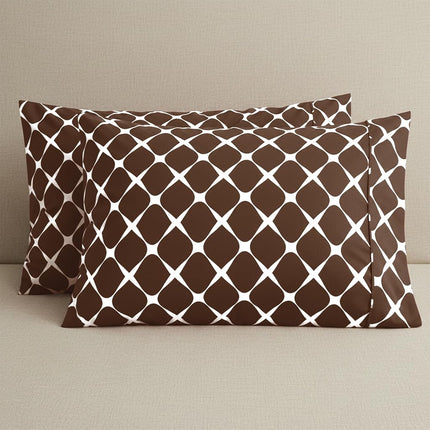Elegant Comfort Luxury Ultra-Soft 2-Piece Pillowcase Set - 1500 Premium Hotel Quality Microfiber Double Brushed - Wrinkle Resistant, King Size, Bloomingdale Chocolate Brown