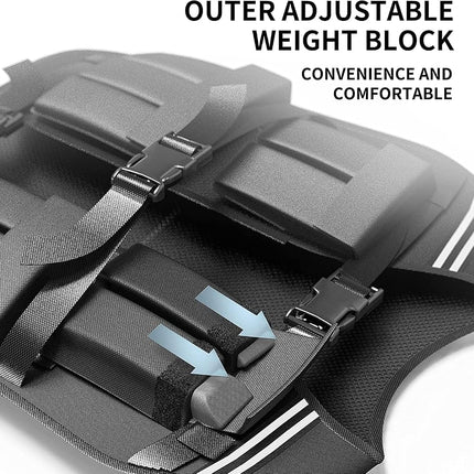 PROIRON Adjustable Weighted Vest 20kg, 20 Weight Packs, Weight Jacket Men Women with Reflective Stripe for Running Strength Training Workout Jogging Walking Home Gym Fitness Cardio Weight Loss, Black